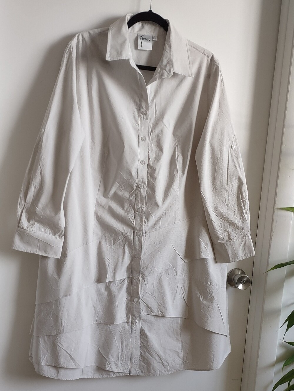 Finley Cream Tiered Button-Front Midi Dress